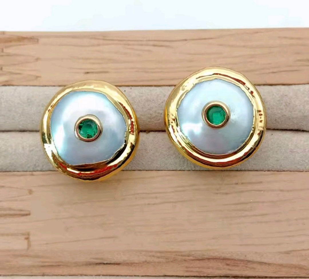 Set Pantalla y Pulsera Cuarzo Rosa, Perla de Agua Dulce Natural y Ojo de Tiguere