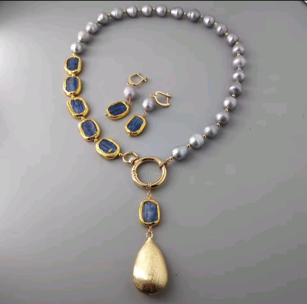 Perla Gris de Agua Dulce Set