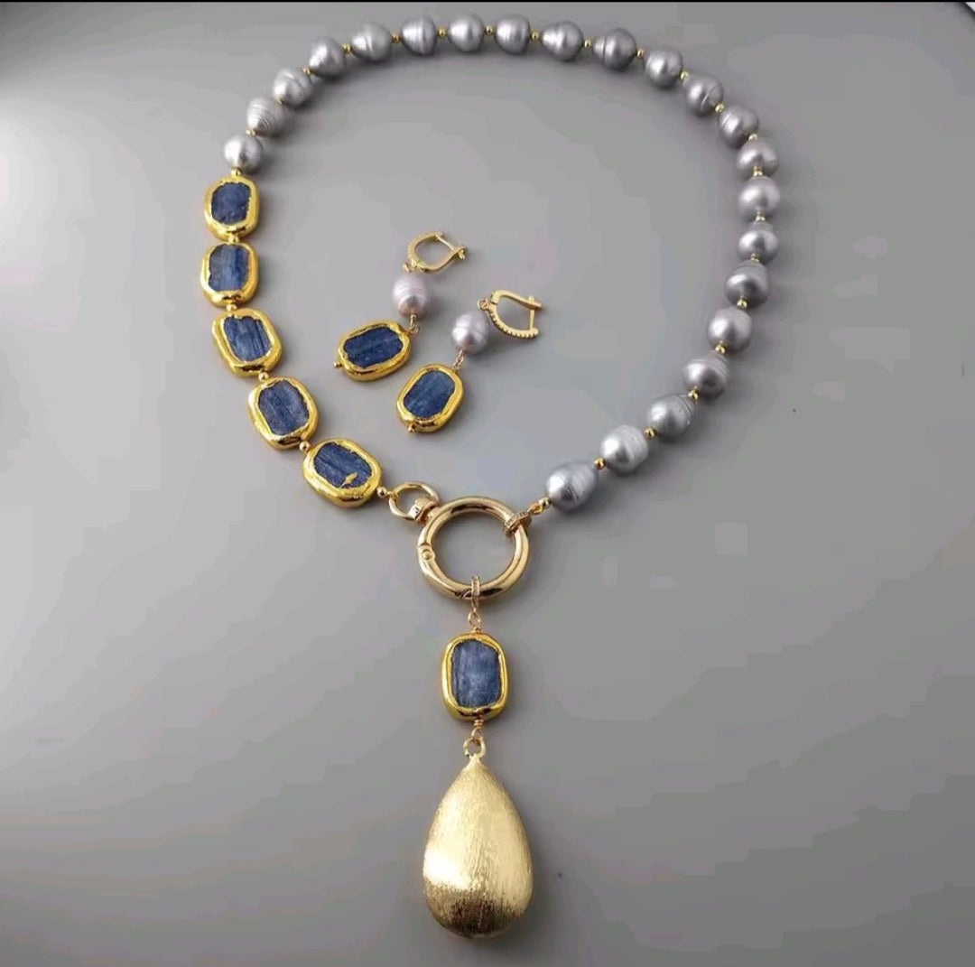 Perla Gris de Agua Dulce Set