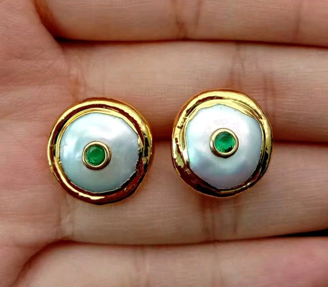 Set Pantalla y Pulsera Cuarzo Rosa, Perla de Agua Dulce Natural y Ojo de Tiguere