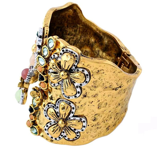 Brazalete Estilo Vintage Chapado en Oro Pulido
