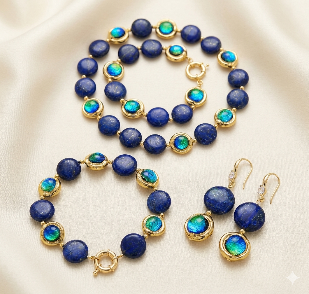 Cristal Murano Verde y Azul Set
