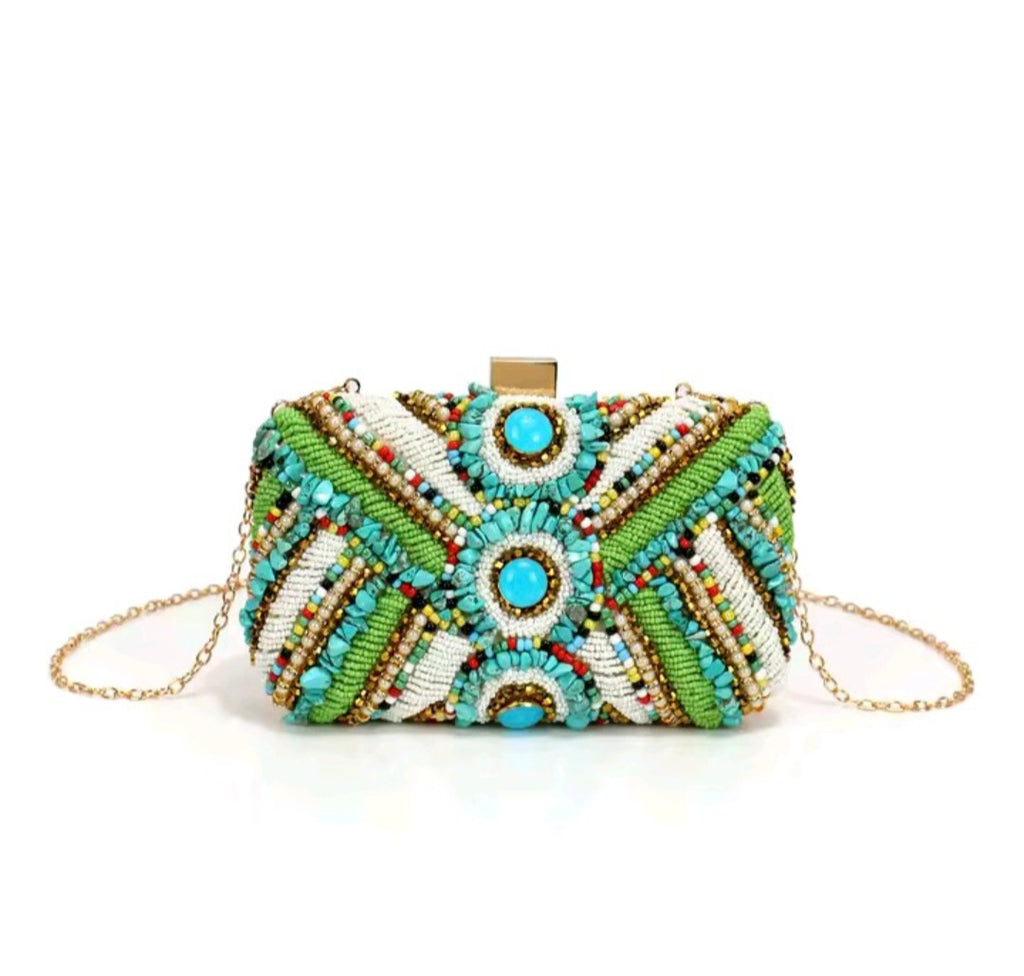 Cartera con Estampados en Piedras