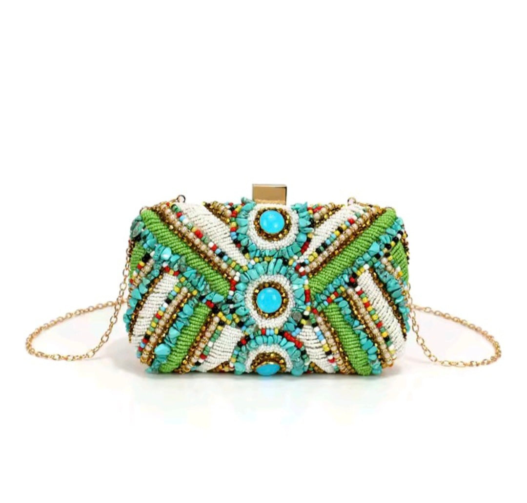 Cartera con Estampados en Piedras