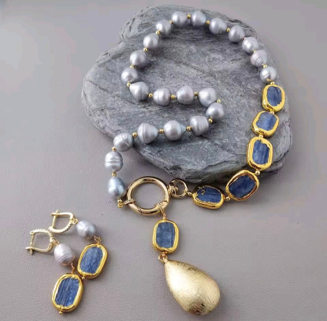 Perla Gris de Agua Dulce Set