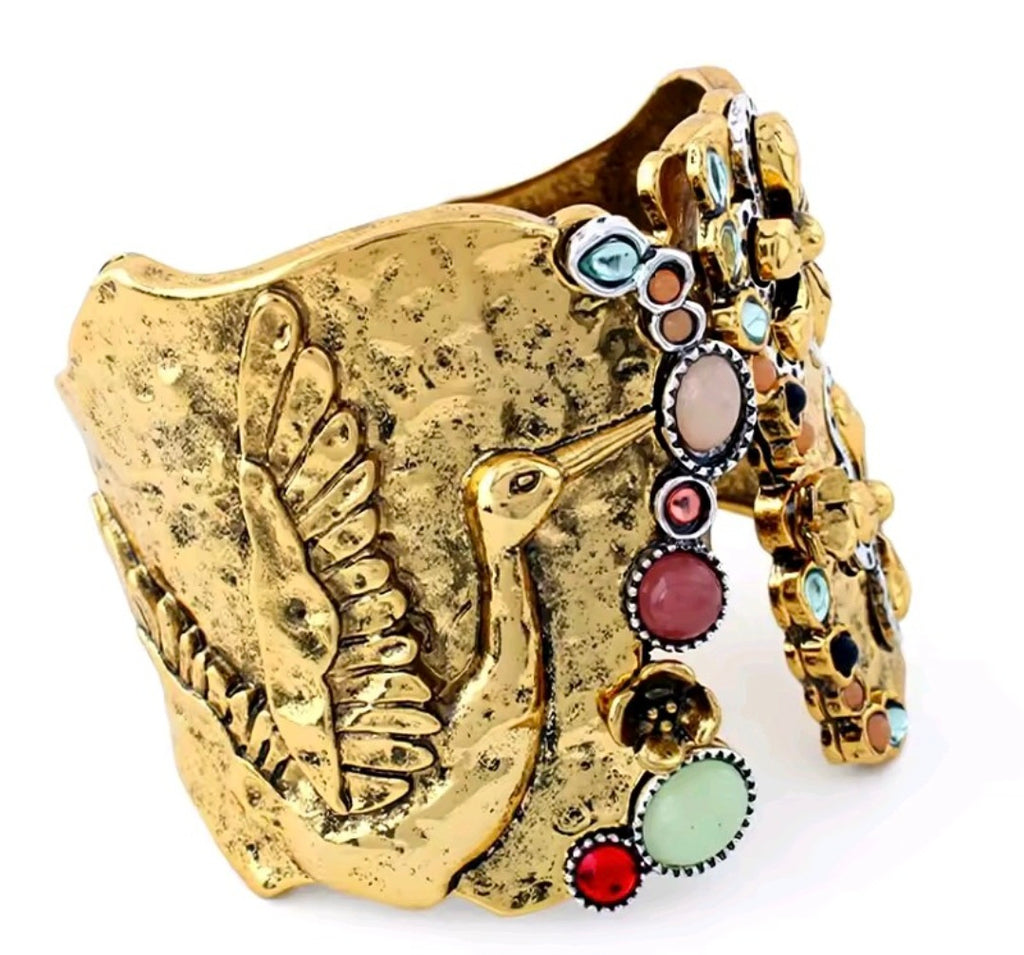 Brazalete Estilo Vintage Chapado en Oro Pulido