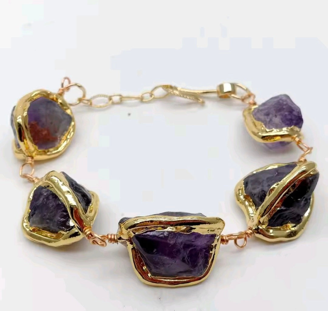 Pulsera Amatista Purpura Natural