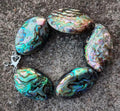 Pulsera de Concha de Abulón Arcoiris Natural