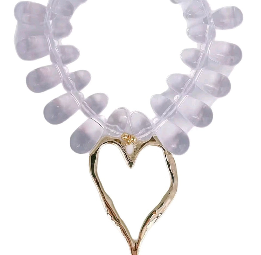 Collar Gotas De Agua Pendiente en Forma de Corazon
