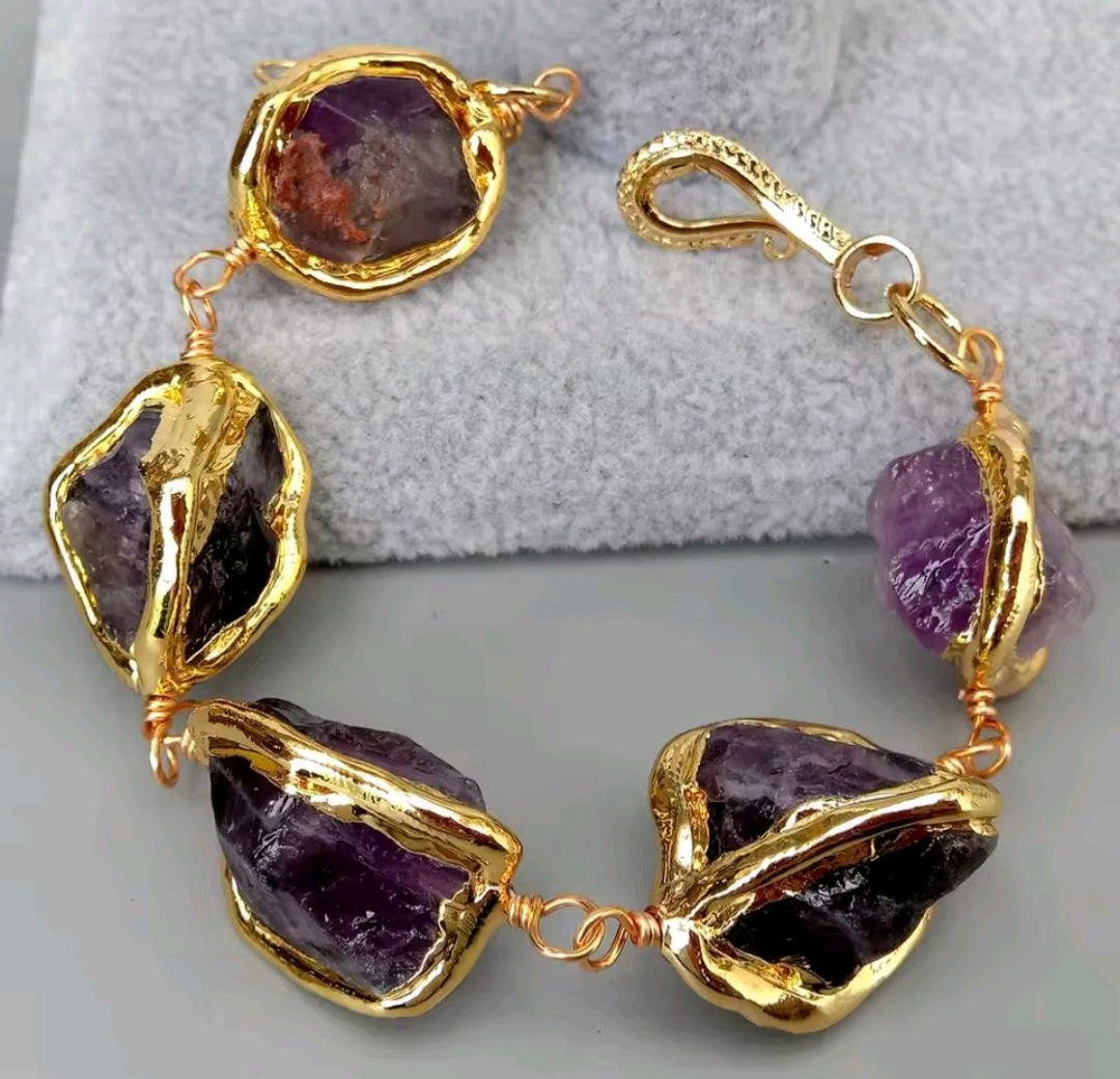 Pulsera Amatista Purpura Natural
