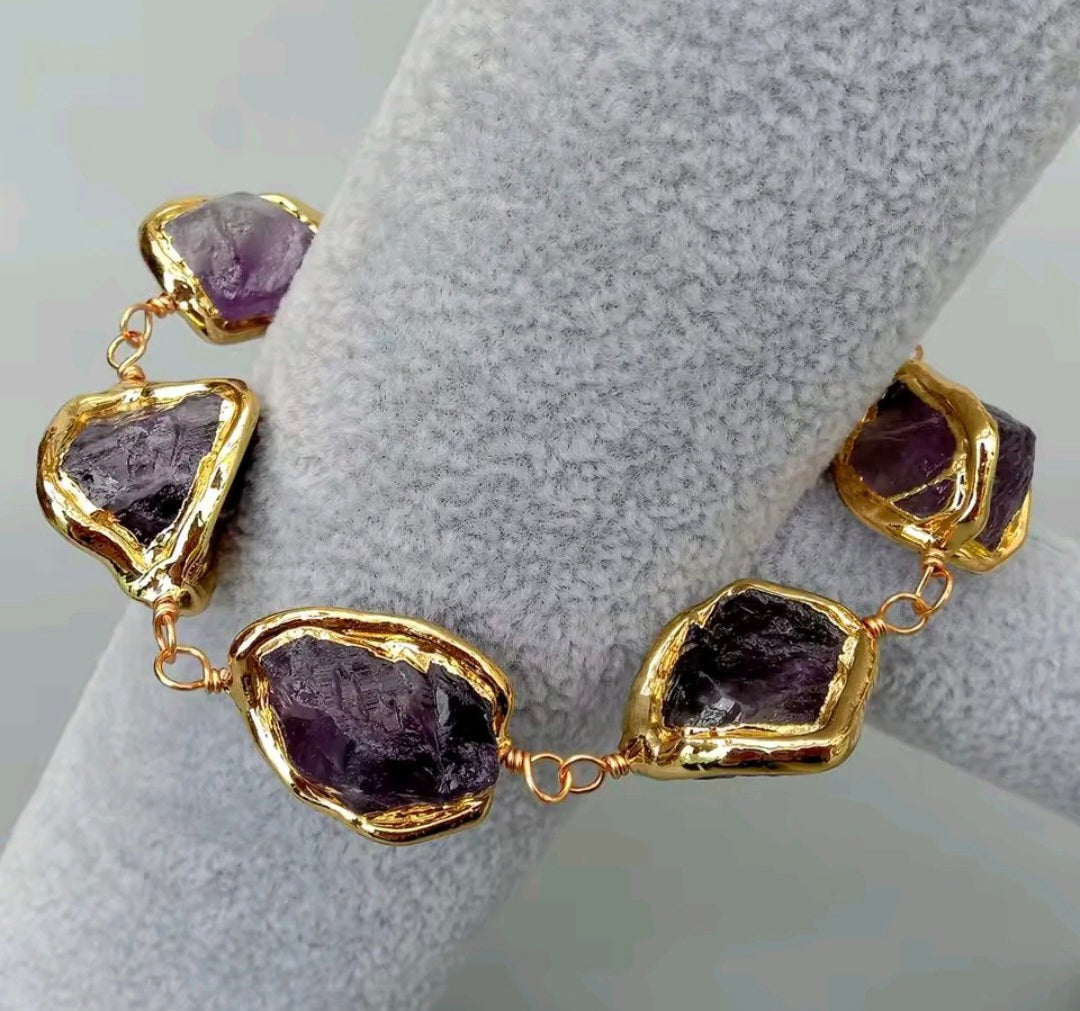 Pulsera Amatista Purpura Natural