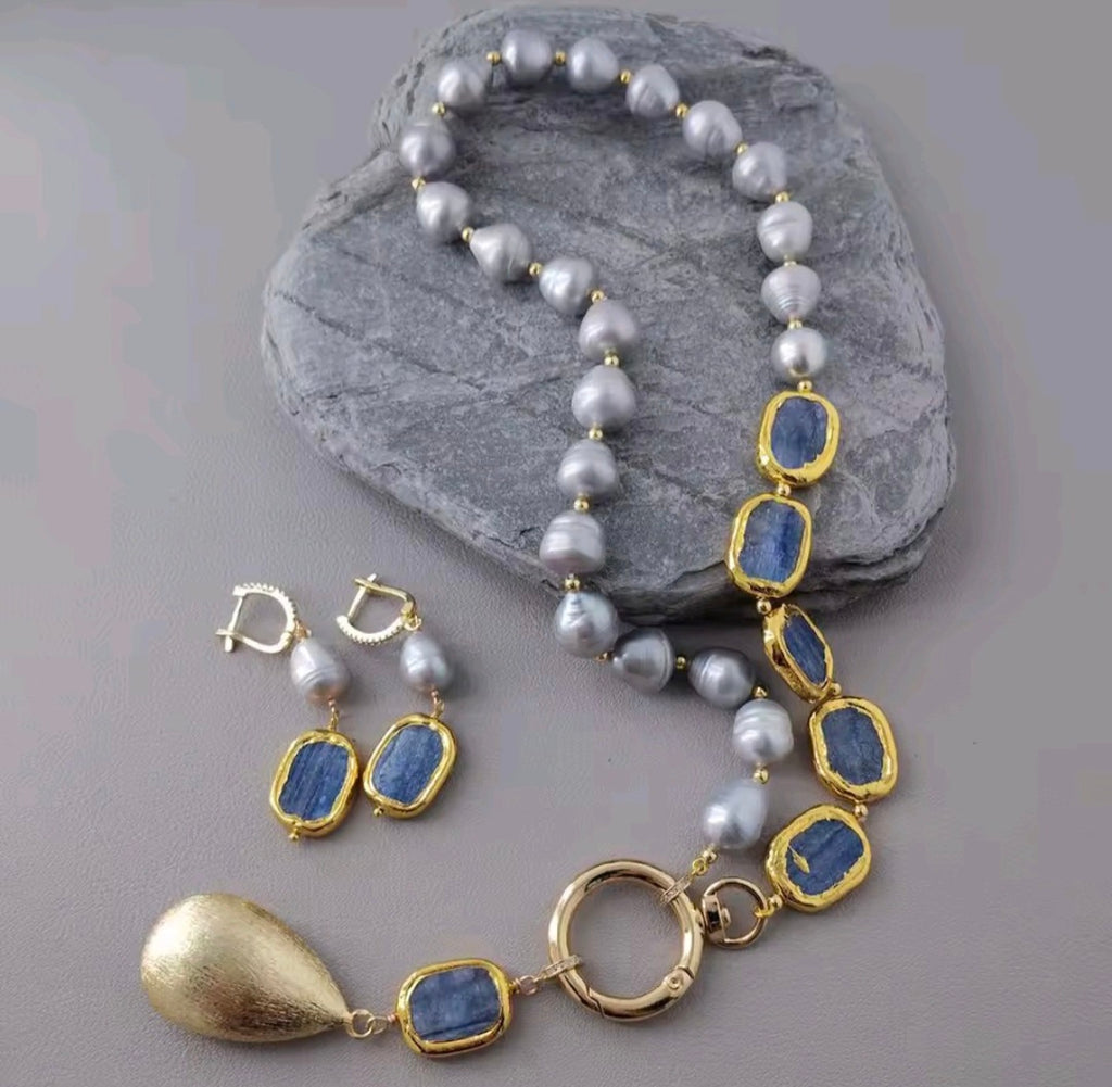 Perla Gris de Agua Dulce Set